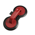Black and red food-grade ABS plastic burger press with non-stick round moulds.