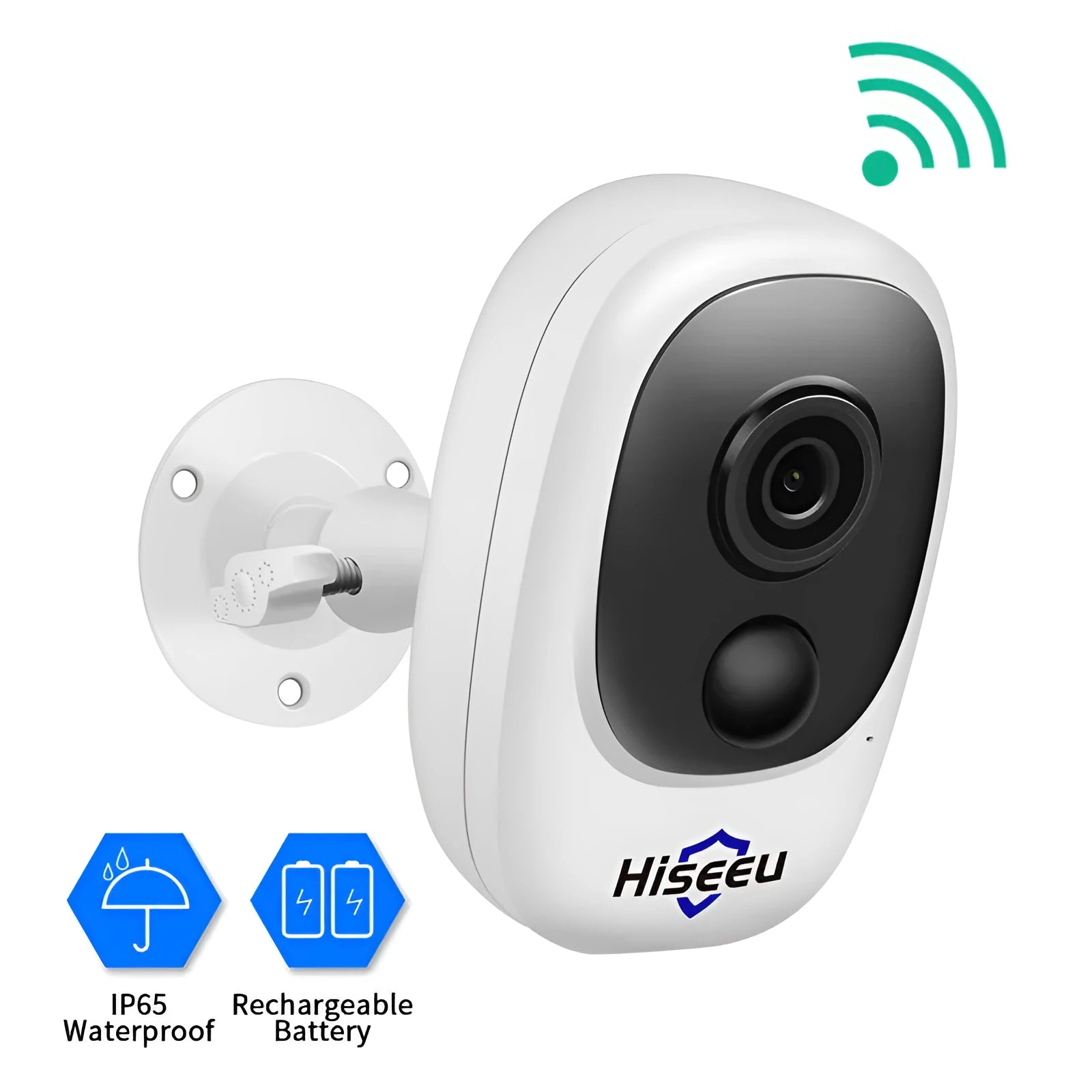 White dome-style indoor security camera with 1080P HD resolution and night vision capability