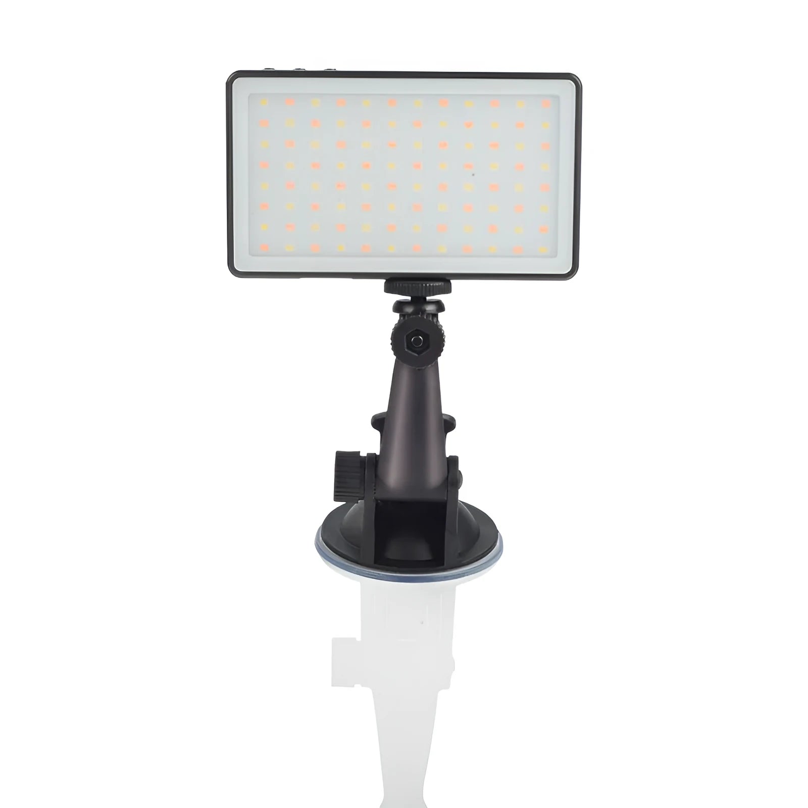 Black aluminium USB-C rechargeable LED ring light for laptop video conferencing with 96 LEDs.