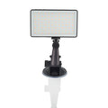 Black aluminium LED video conference light panel with 96 LEDs and a USB-C charging port