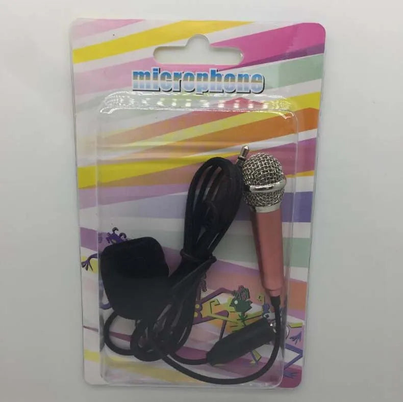 T3 Mini wired condenser microphone for Android phones in blue, gold, red, and silver colour options.