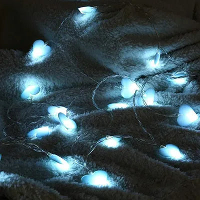 Pink and purple LED fairy string lights with battery pack for bedroom and event decoration