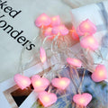 Pink and purple LED fairy string lights with battery pack for bedroom and event decoration