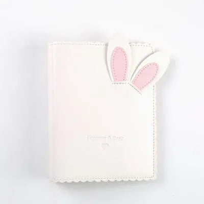 3-inch rabbit style mini photo album with loose-leaf design in blue, pink or white