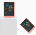 10 Inch Children's LCD Writing tablet with colourful screen, blue bezel, and stylus on white background