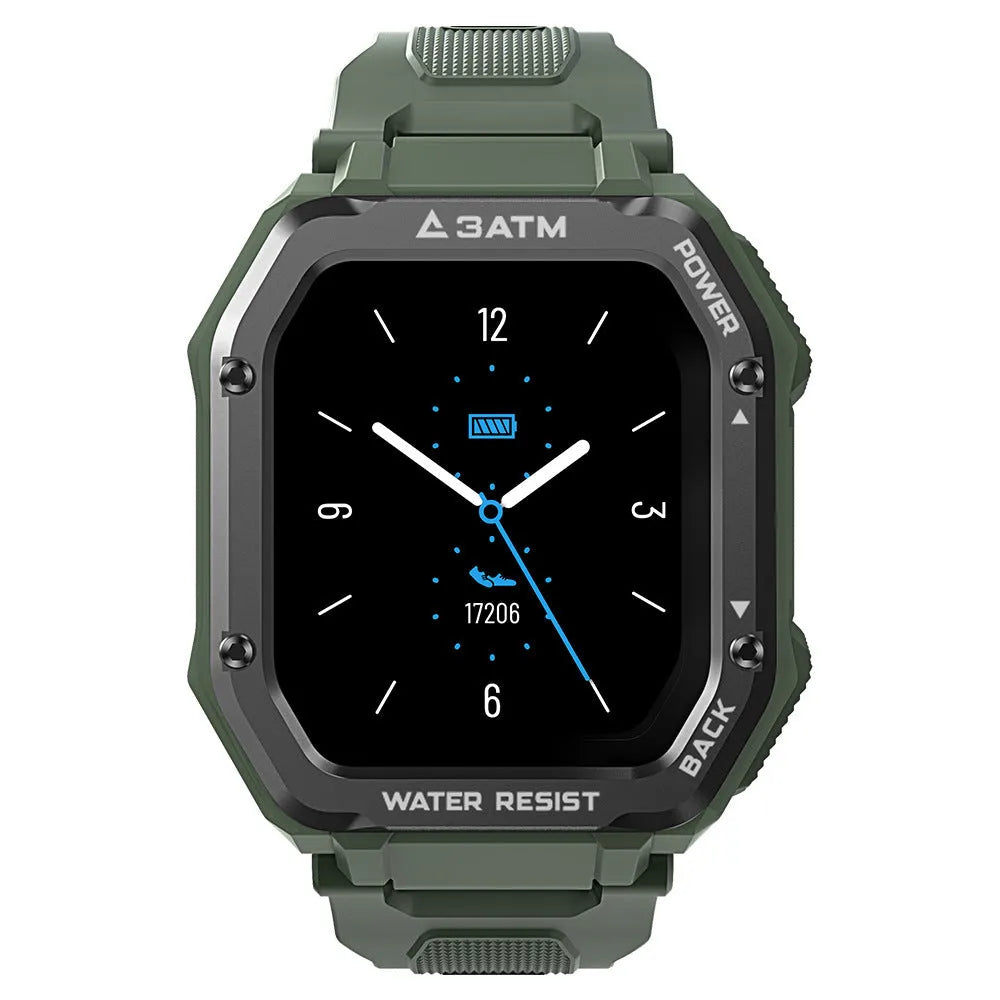 Outdoor sports rugged smart watch with 1.69 inch display showing sports metrics on wrist