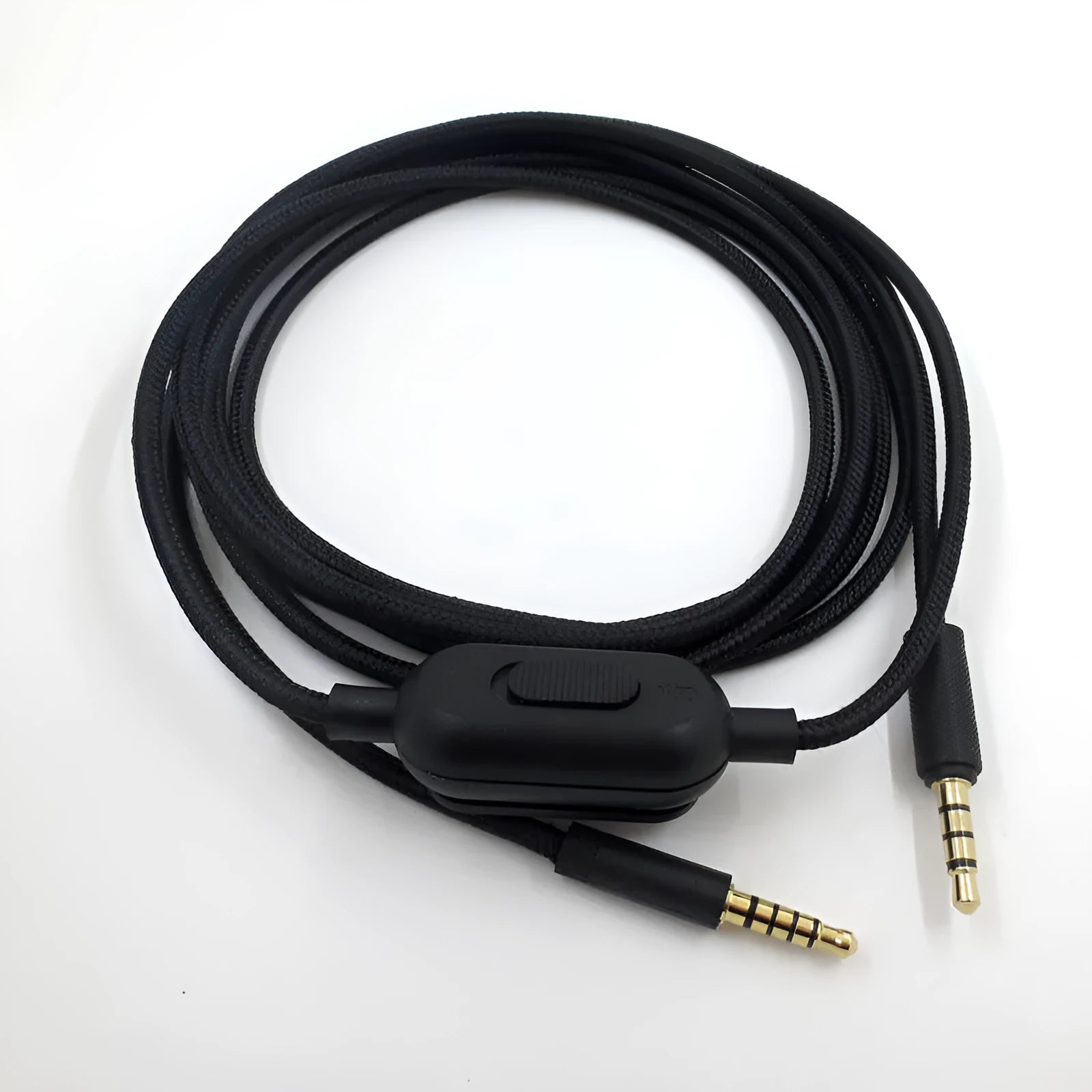 Black universal audio cable with oxygen-free copper construction for game headsets