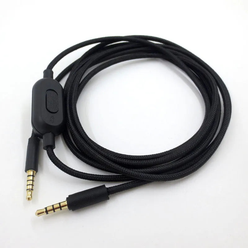 Black universal audio cable with oxygen-free copper construction for game headsets