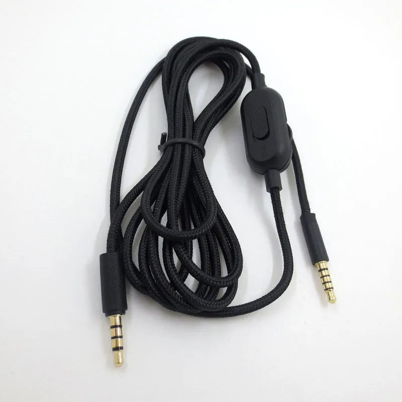 Black universal audio cable with oxygen-free copper construction for game headsets
