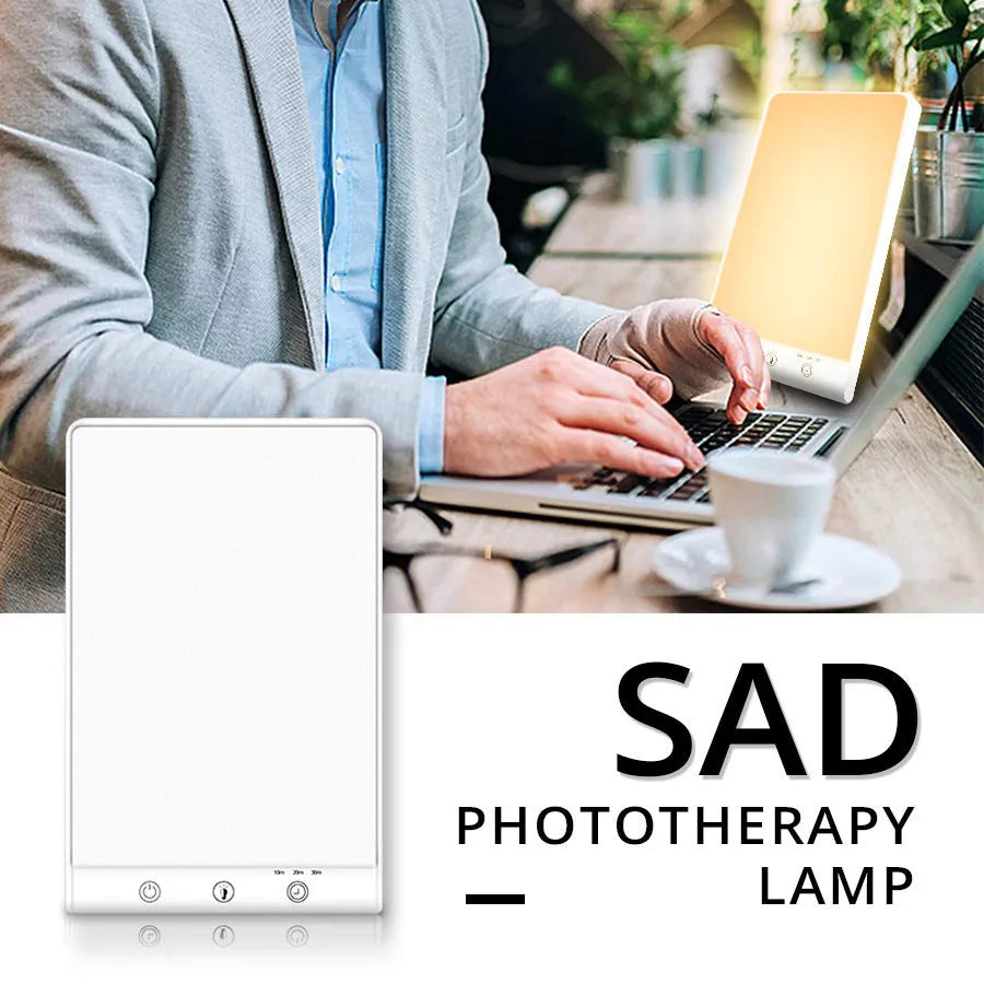 Modern simple style SAD light therapy lamp with touch switch and USB power connection