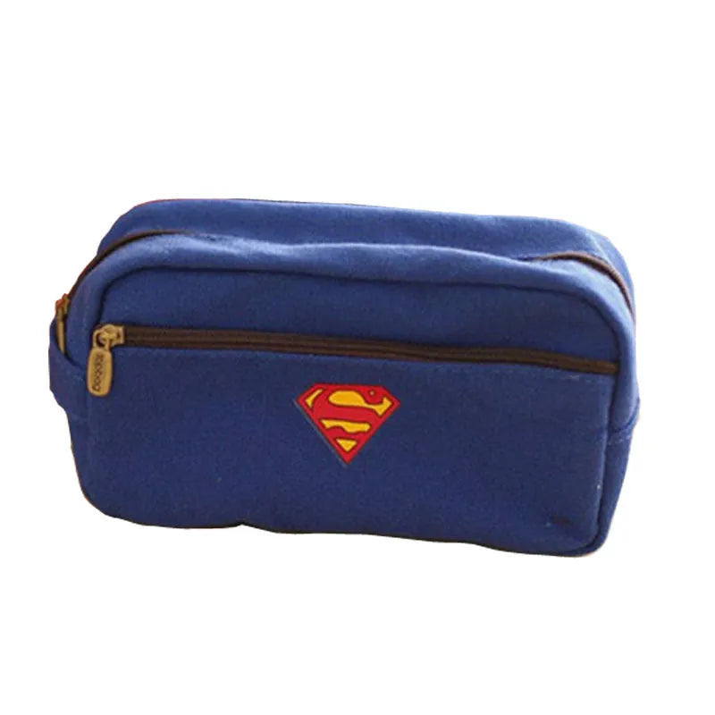Large capacity multifunctional stationery bag pencil case in grey, side view showing 8x9x7 inch dimensions