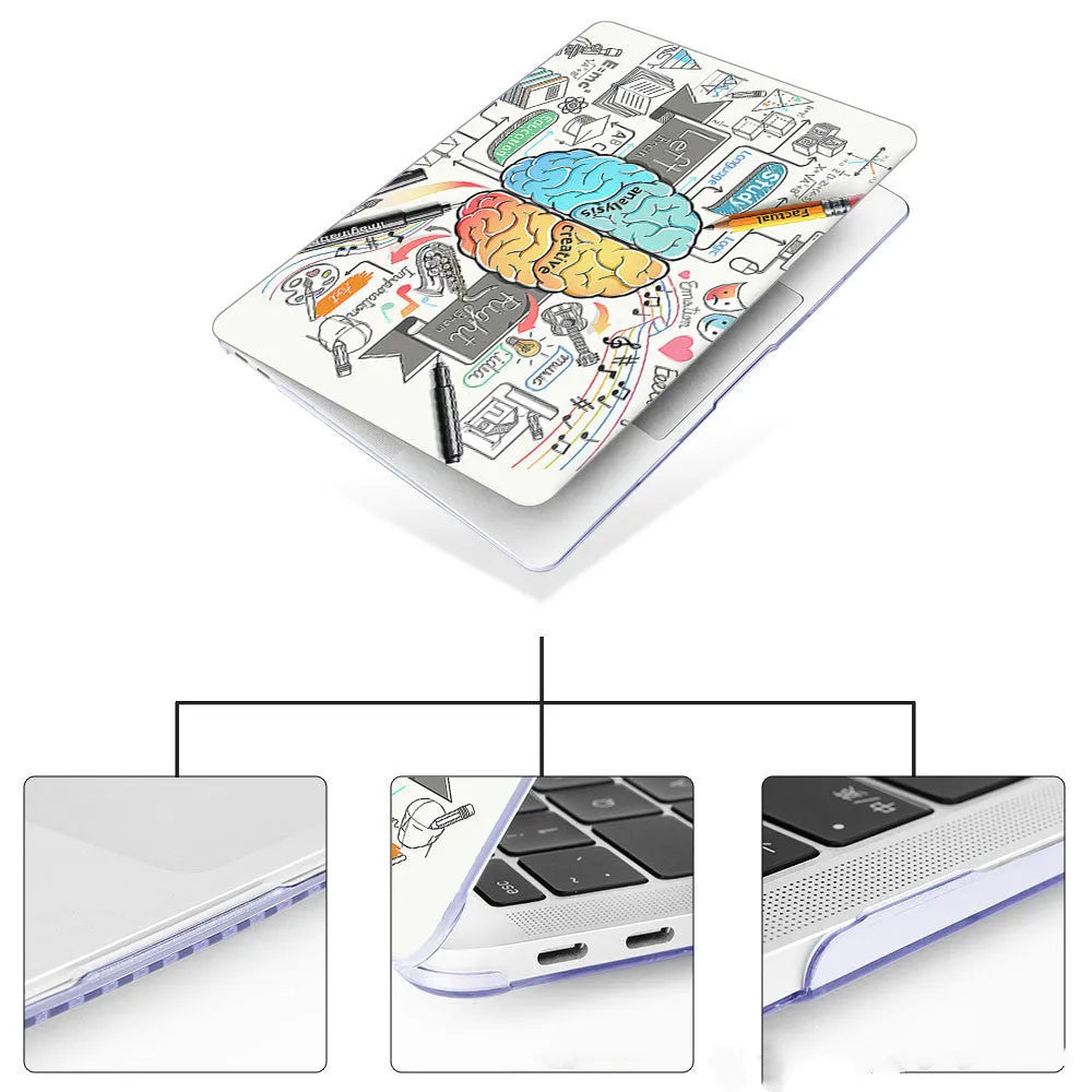 White hard plastic protective shell case for MacBook Air 13, 15, 16 inch and MacBook Pro models.