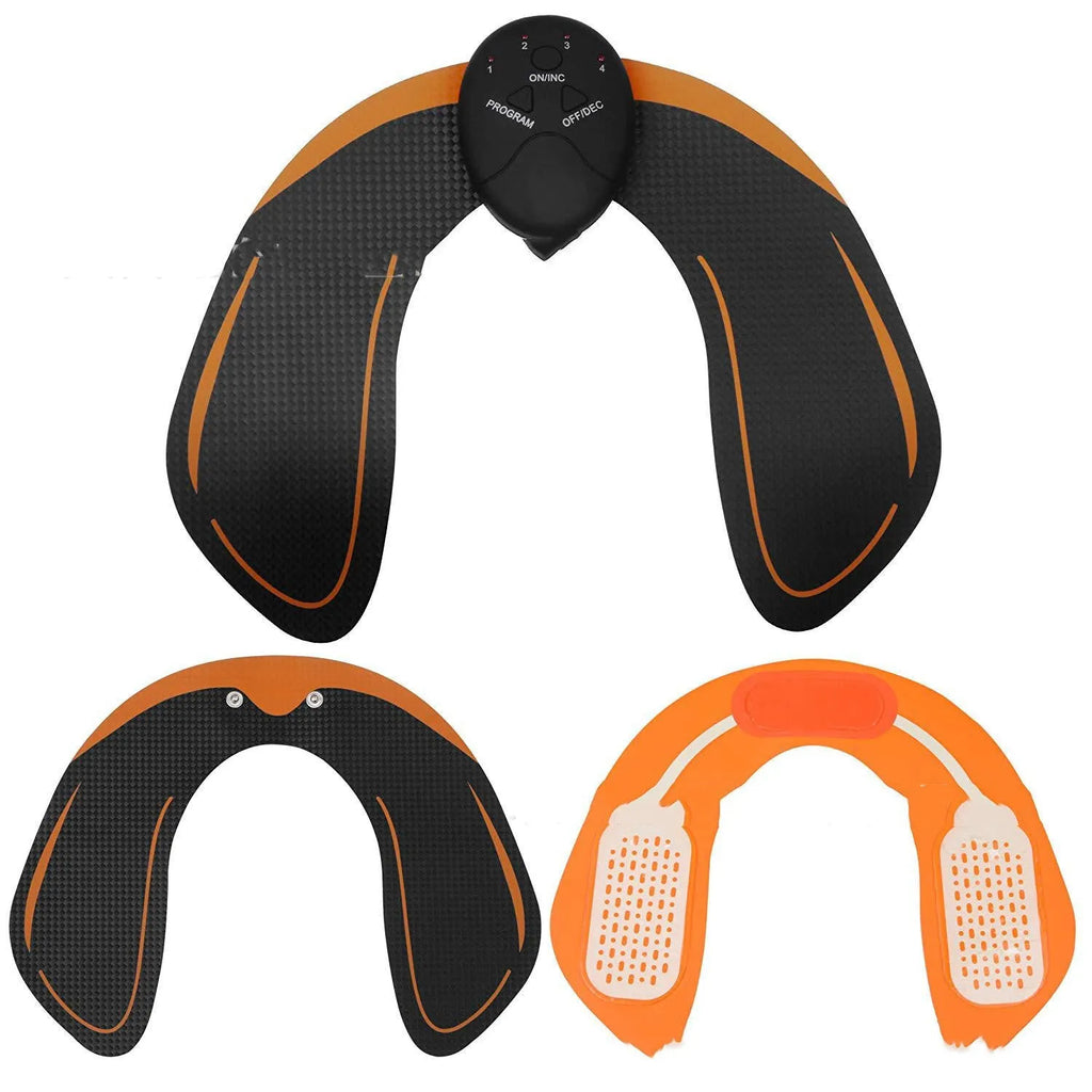 Black ABS fitness buttocks lifting toner slimming massager on a plain background