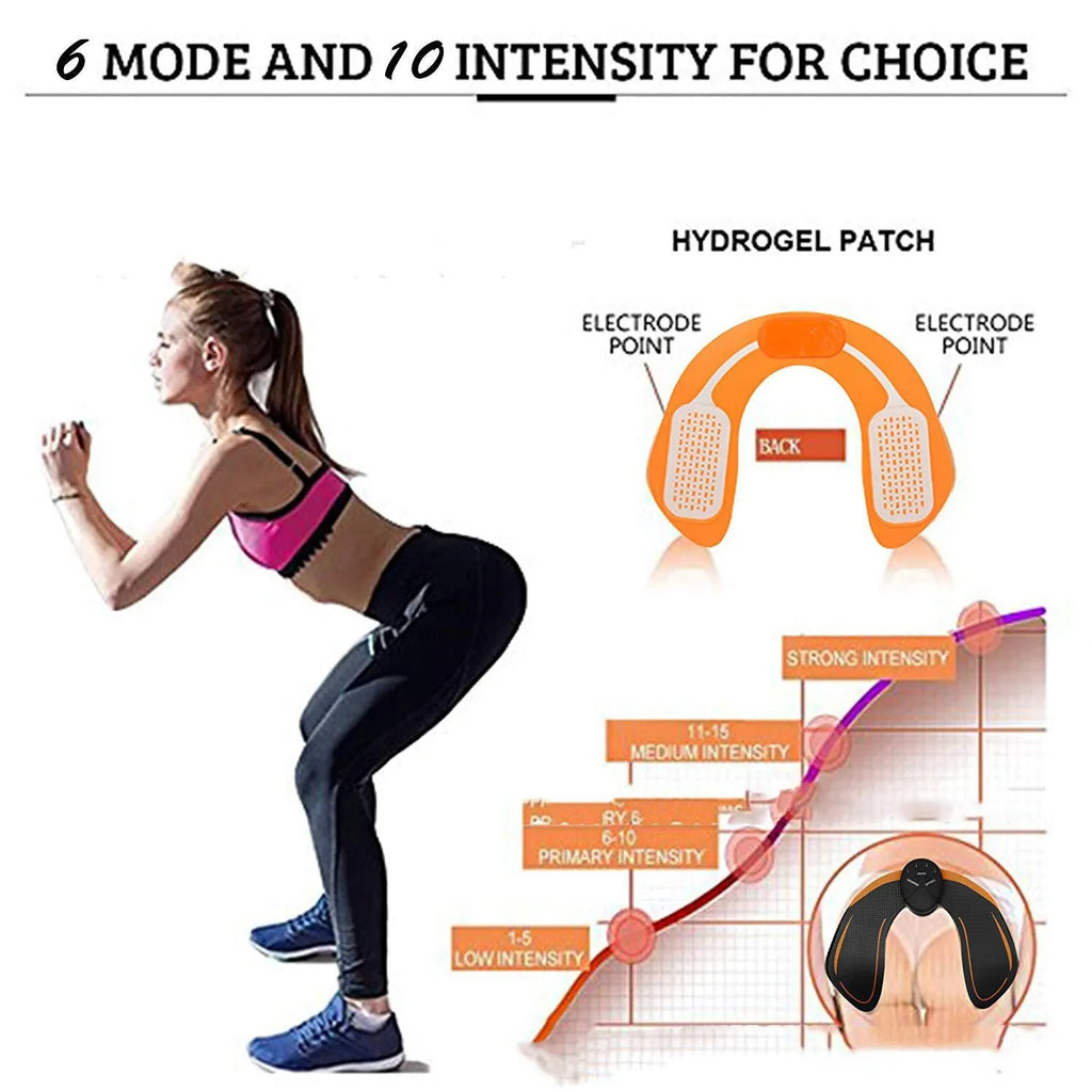 Black ABS fitness buttocks lifting toner slimming massager on a plain background