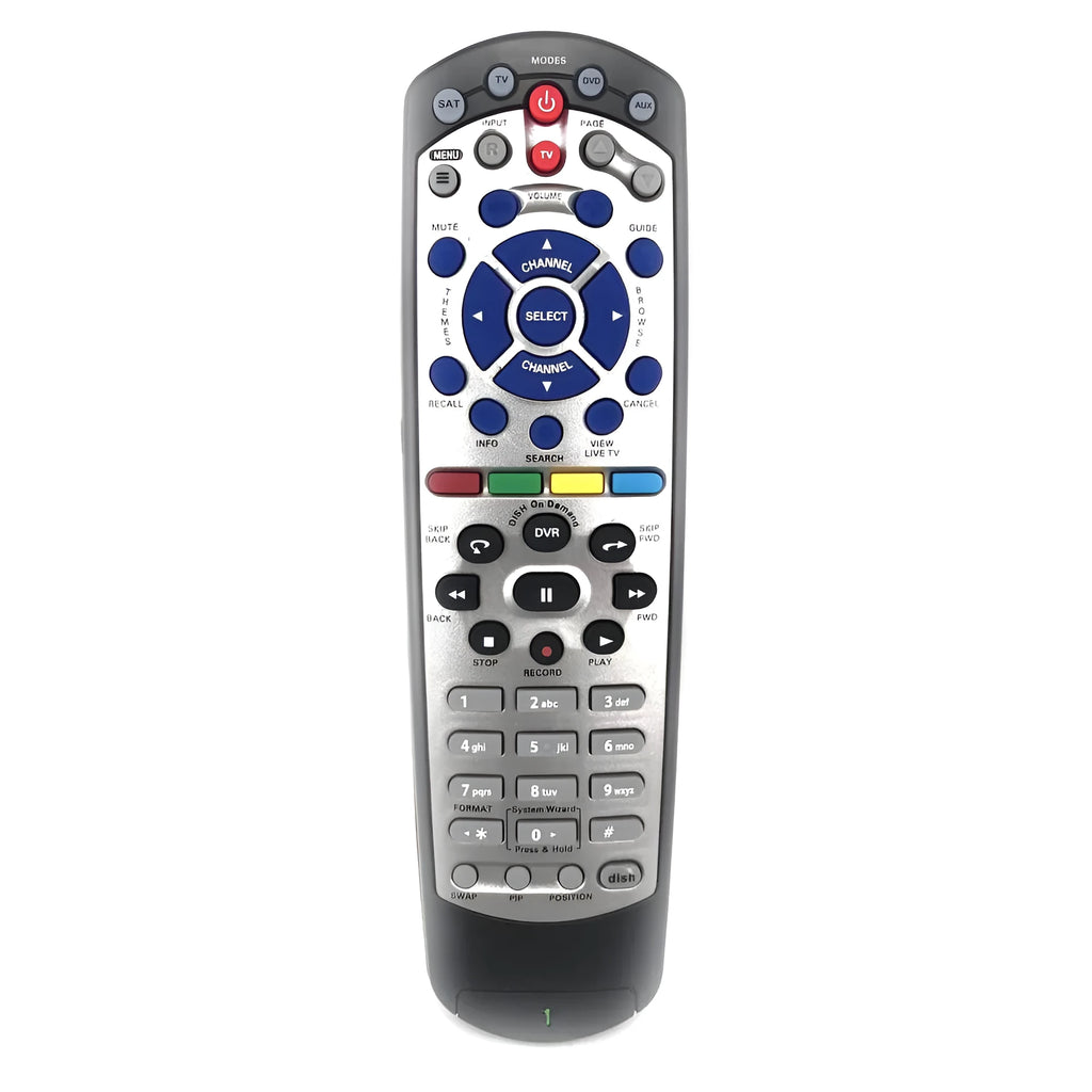 Black flat universal remote control for DISH Network TV BOX, model 20.1