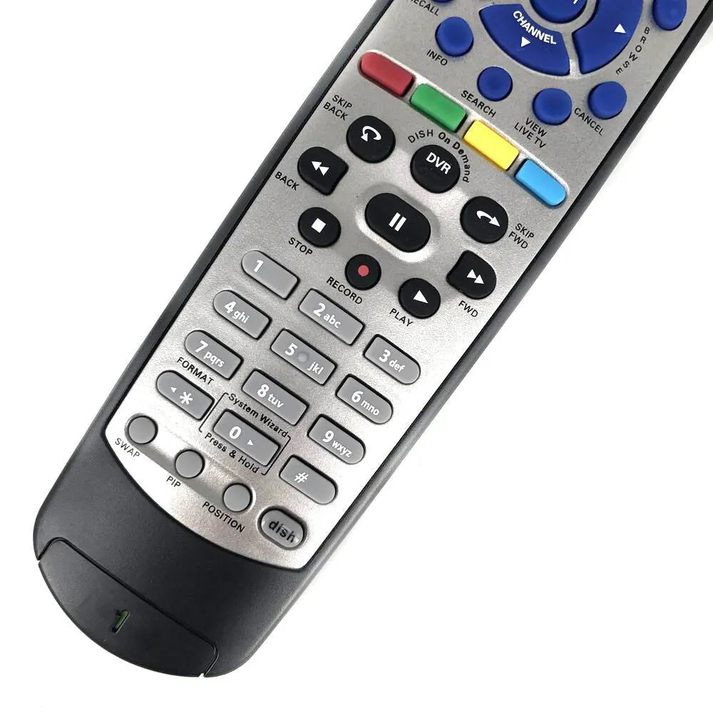 Black flat universal remote control for DISH Network TV BOX, model 20.1