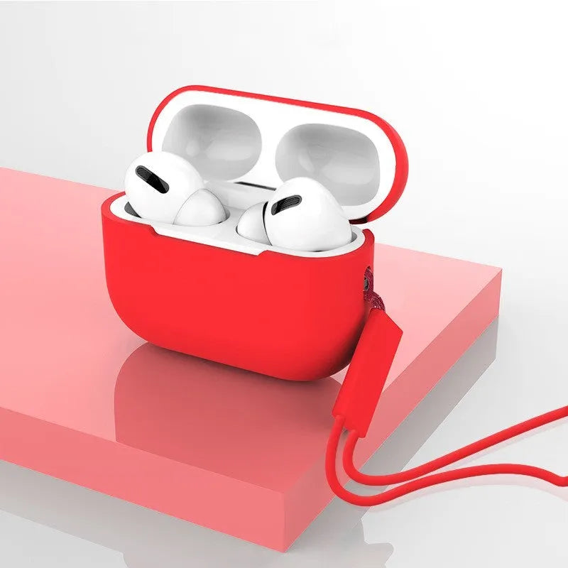 Silicone protective case with lanyard for AirPods Pro 2 charging case in multiple colour options