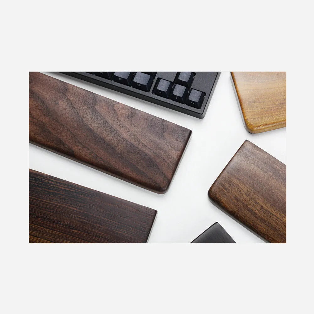 Black walnut wood mechanical keyboard hand rest with calculator mouse pad for 60-key keyboards