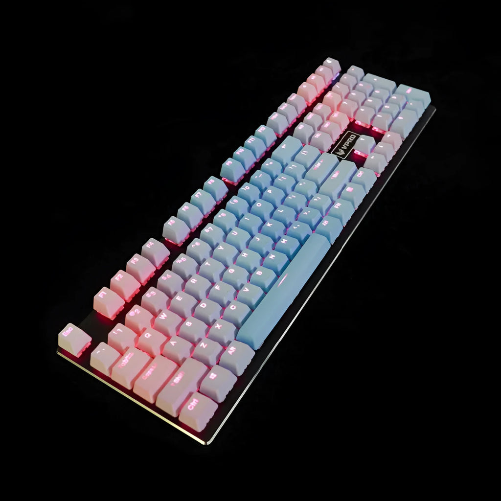 109-key PBT double shot dip dyed translucent keycap set for mechanical keyboards with OEM profile