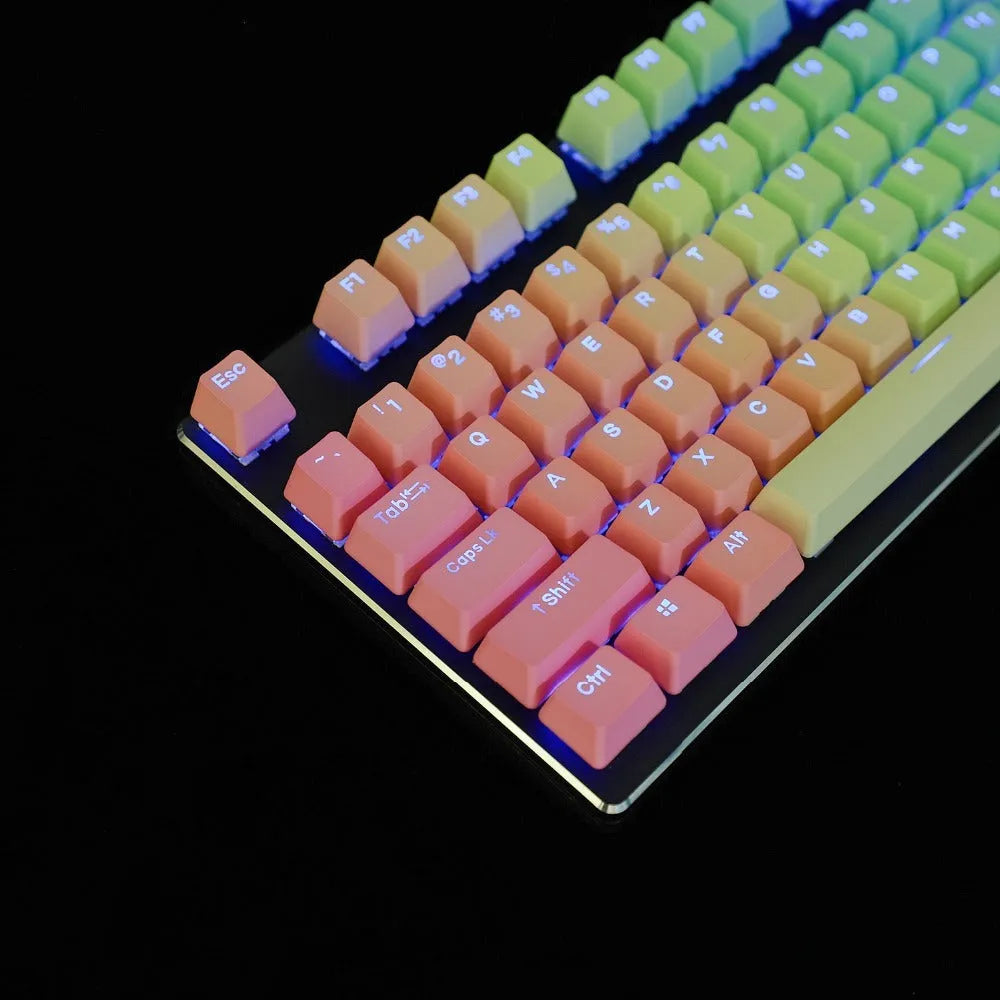 109-key PBT double shot dip dyed translucent keycap set for mechanical keyboards with OEM profile