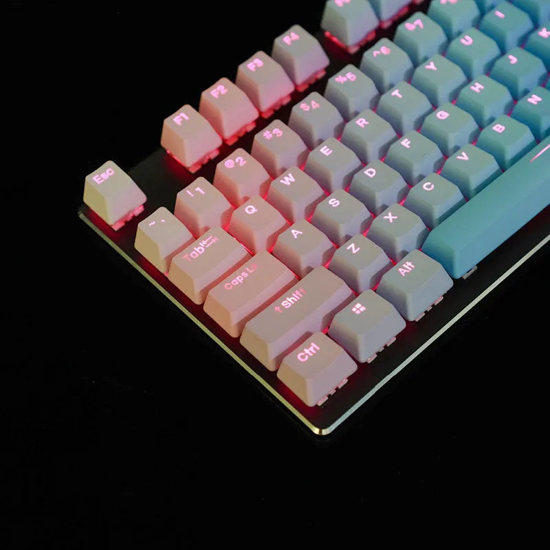 109-key PBT double shot dip dyed translucent keycap set for mechanical keyboards with OEM profile