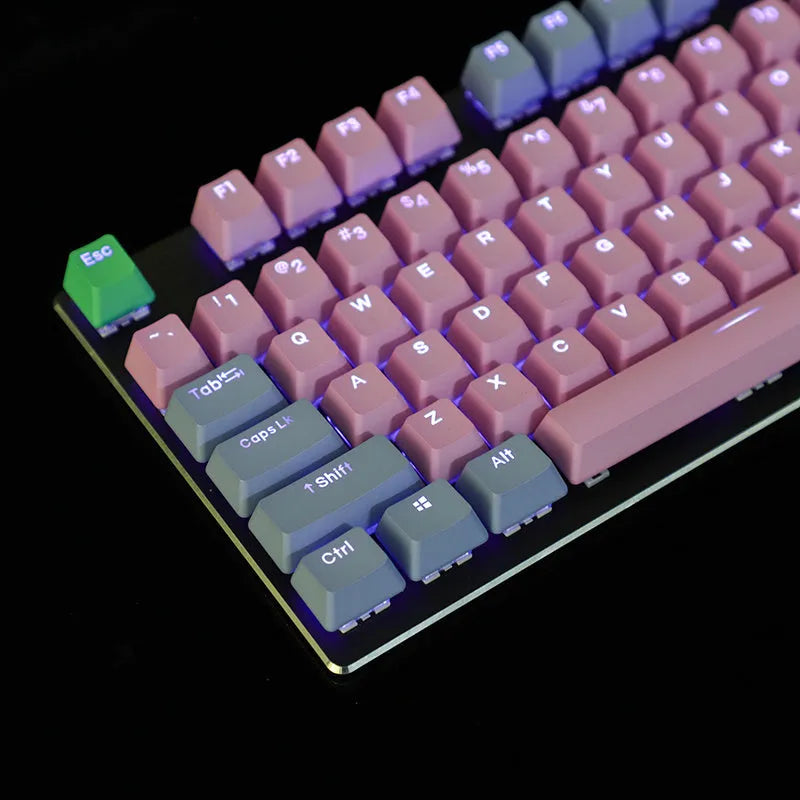 109-key PBT double shot dip dyed translucent keycap set for mechanical keyboards with OEM profile