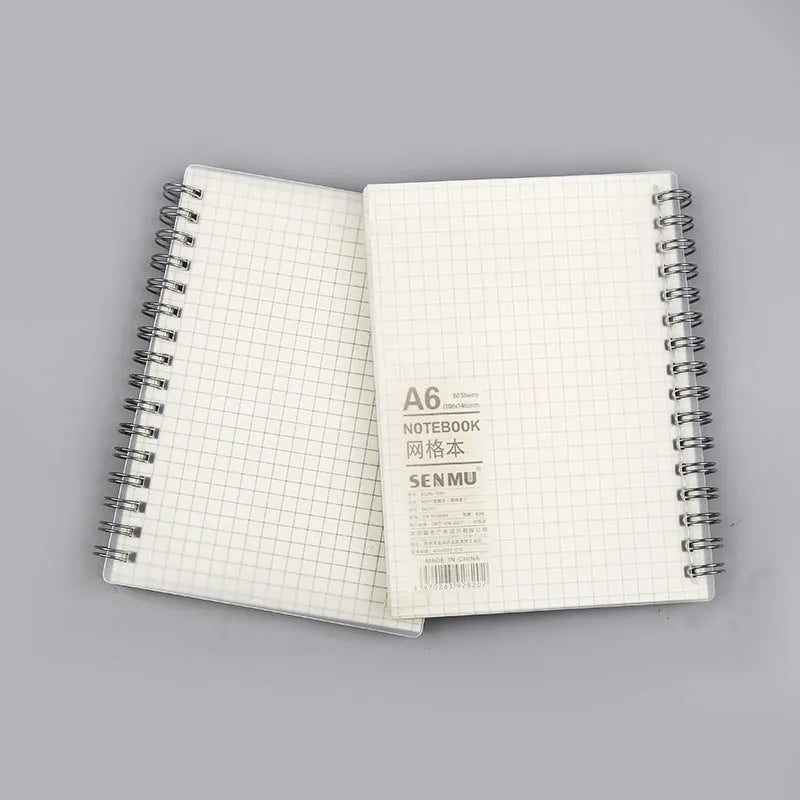 Creative coil notebook showing grid, horizontal line and dot matrix ruling options in A5 and B5 sizes