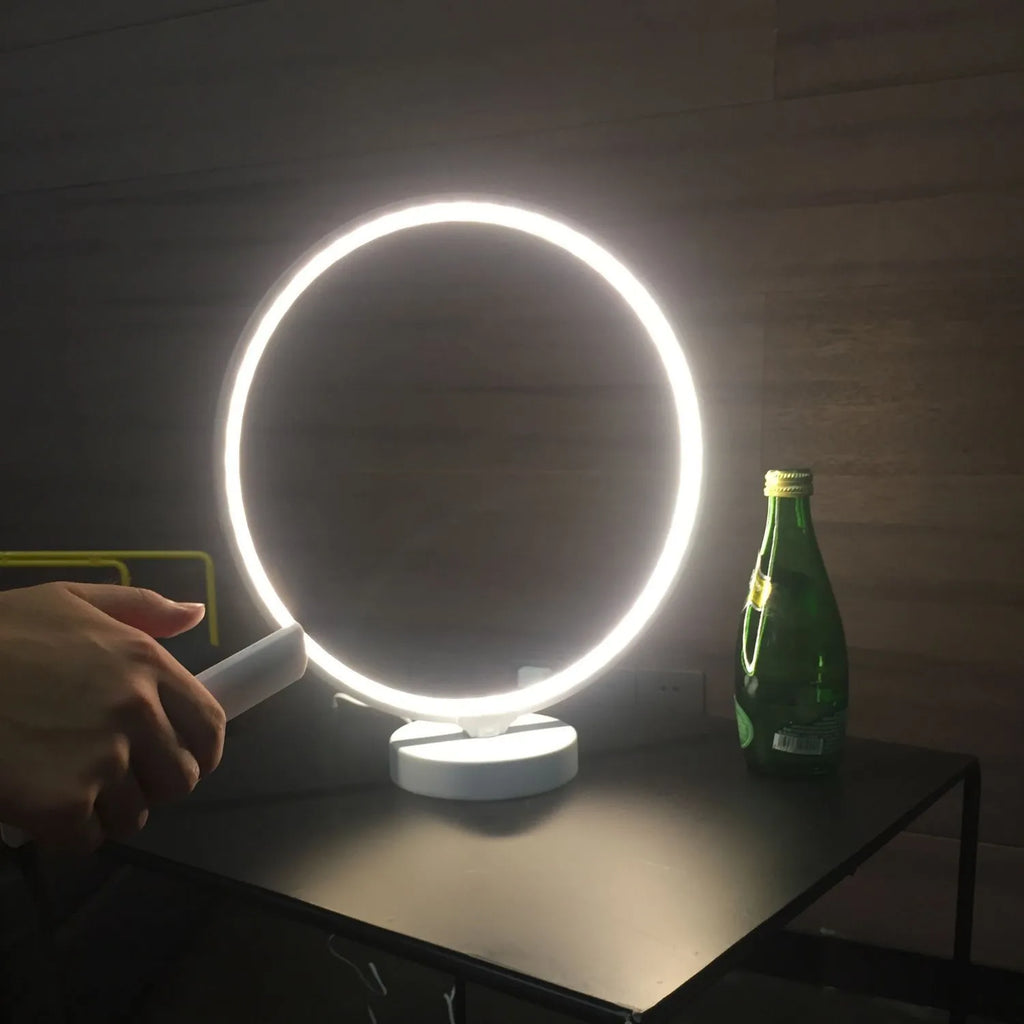 White spherical full moon lamp with remote control for adjustable colour temperature and RGBW lighting