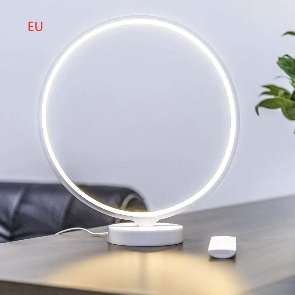 White spherical full moon lamp with remote control for adjustable colour temperature and RGBW lighting