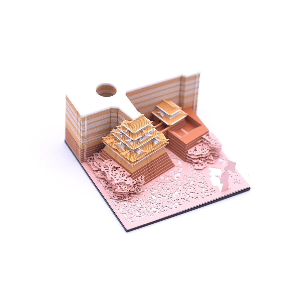 Spirited Away Tianshou Tower 3D architectural paper model in gold, pink or white colour