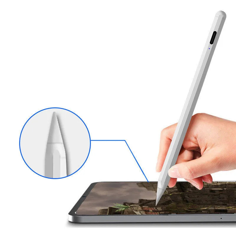 White plastic magnetic iPad stylus compatible with 2018+ models