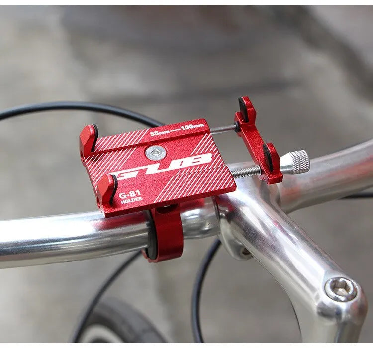 Aluminium bicycle phone holder with 360-degree rotation for handlebars 22-31.8mm