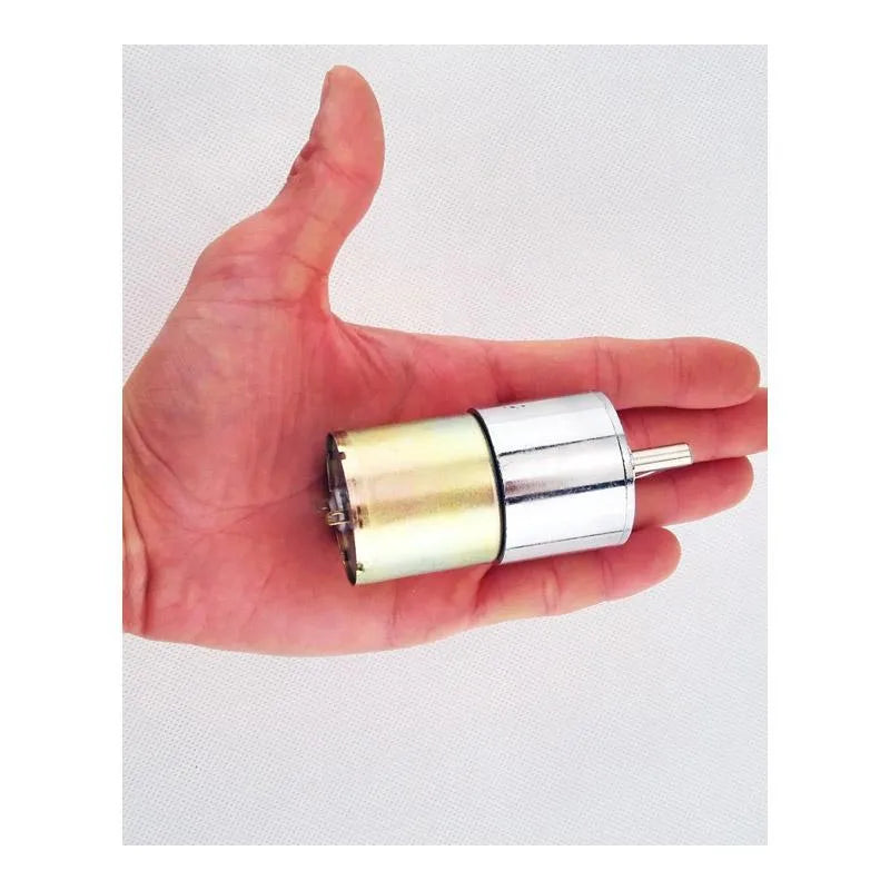 GA37RG series metal DC gear motor with 37mm diameter gearbox and 6mm output shaft.
