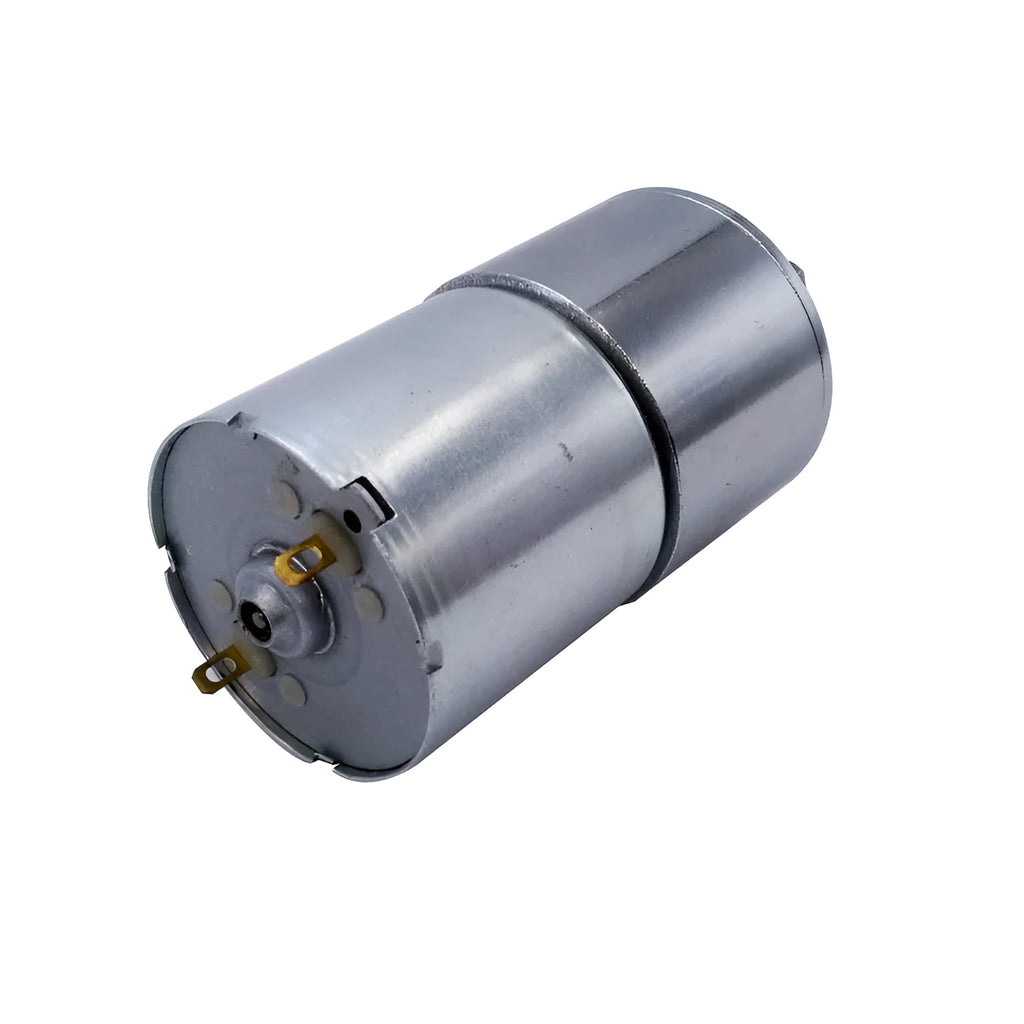 GA37RG series metal DC gear motor with 37mm diameter gearbox and 6mm output shaft.