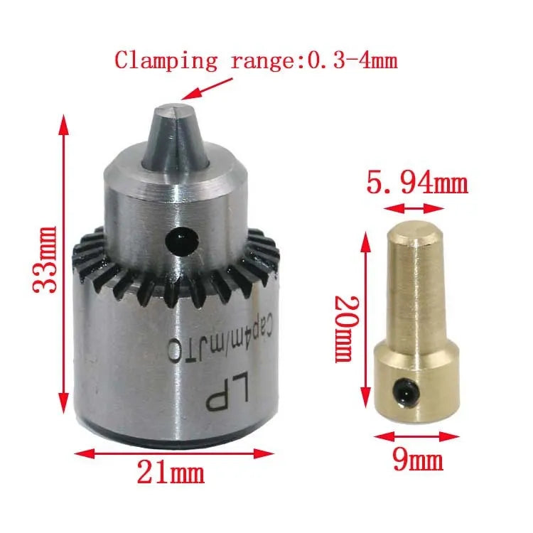 Hard alloy electric drill chuck replacement set with 3.17mm tail hole and sleeves for power tool maintenance