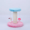 Cat climbing frame in blue with flannel top and sisal scratching sides, 20x20x22cm