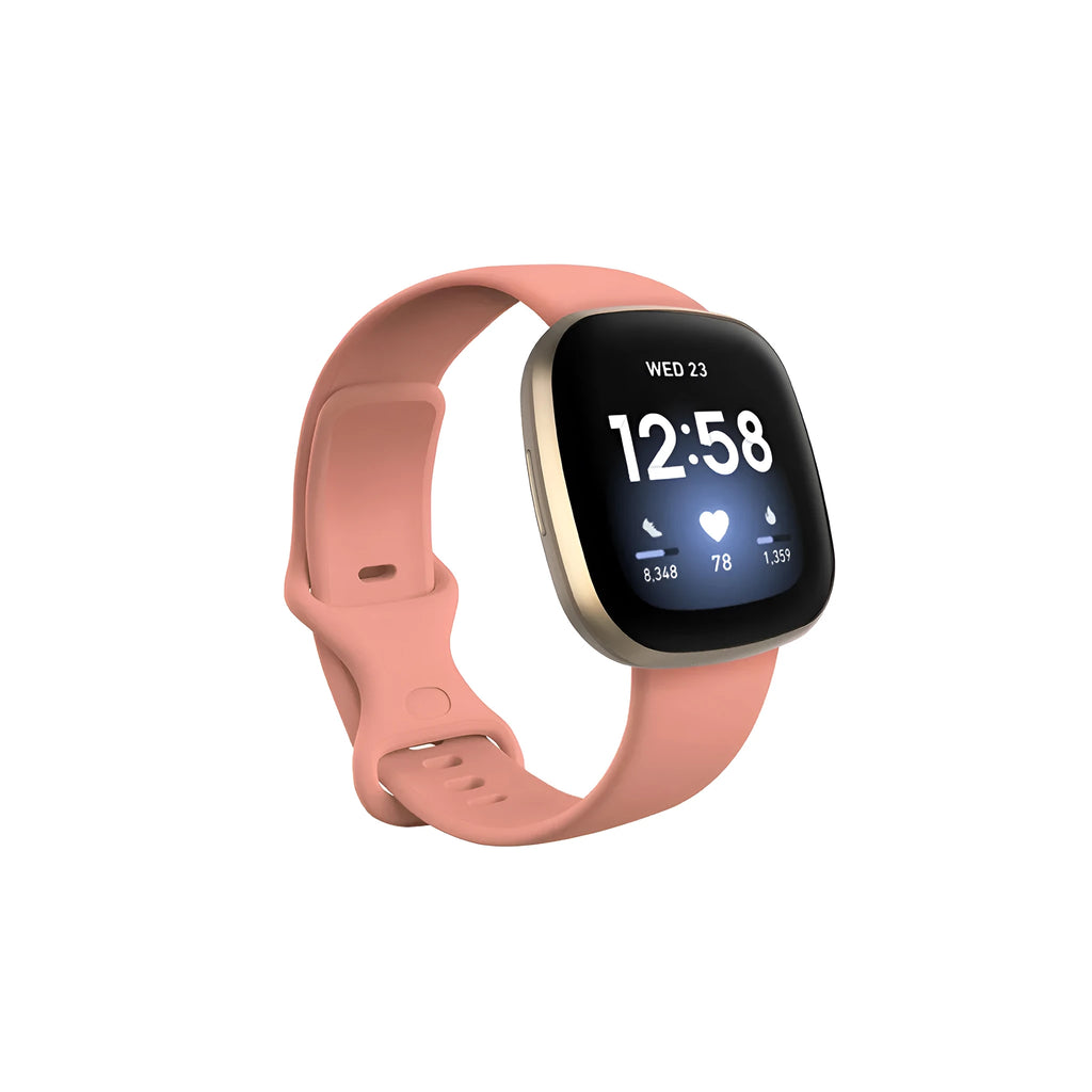 TPU silicone replacement strap for Versa3 smartwatch in multiple colours, showing adjustable buckle.