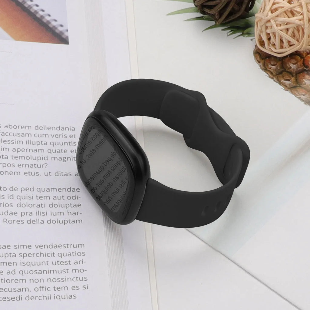 TPU silicone replacement strap for Versa3 smartwatch in multiple colours, showing adjustable buckle.