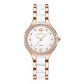Women Watches Luxury Quartz Female Wrist Watches Fashion Casual Diamond Ladies Watch Gifts For Women Clock With Box Reloj Mujer Alloy Ceramic 28mm Gold Silver 30m Waterproof Mineral Glass