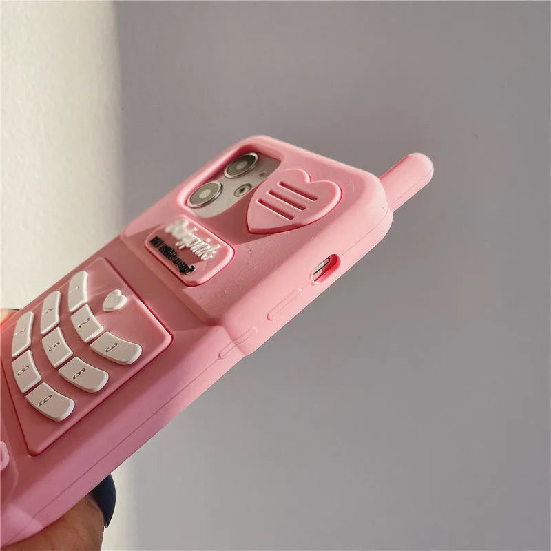 Pink Big Brother Xiaomi phone case in all-inclusive TPU, available with optional fur ball pendant