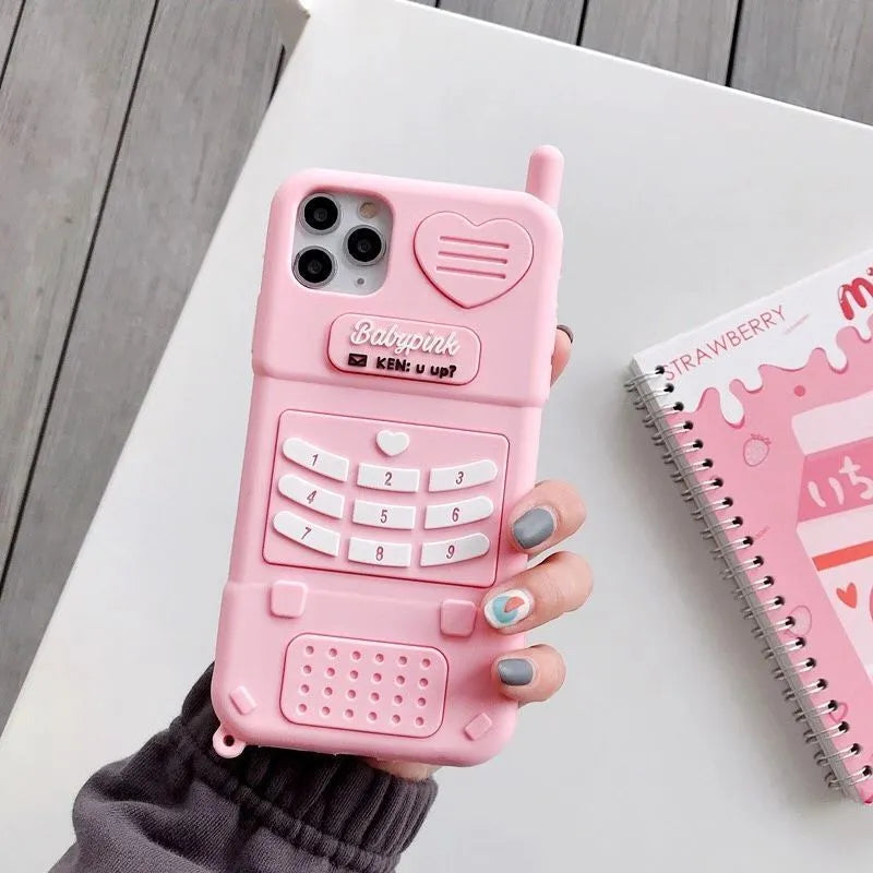 Pink Big Brother Xiaomi phone case in all-inclusive TPU, available with optional fur ball pendant