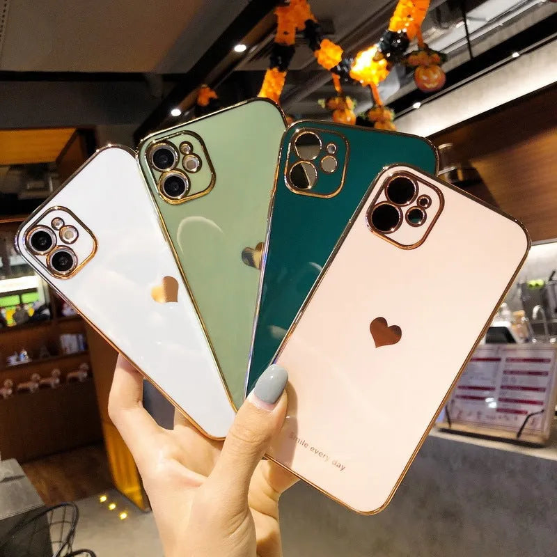 Simple electroplated TPU back cover phone case in solid colour for iPhone models