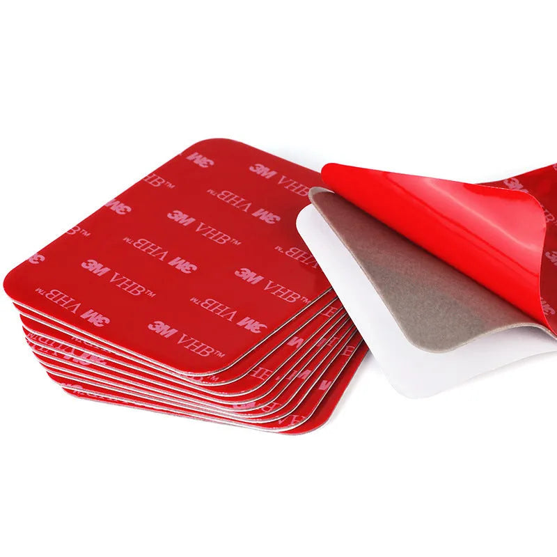 Red round PU foam double-sided adhesive tape 1mm thick 40mm size on white background