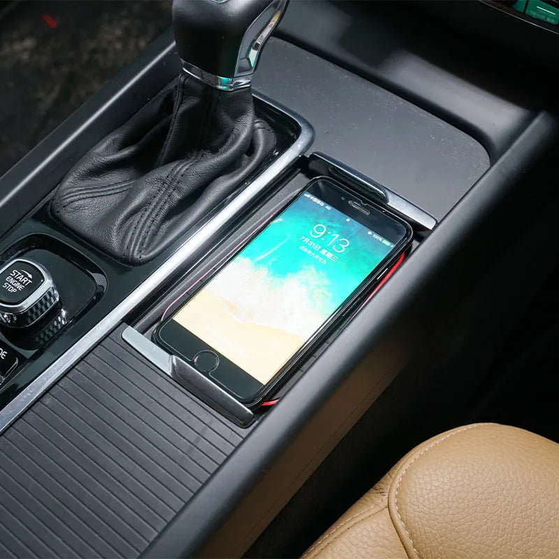 Car wireless charger fast charging modification in black ABS with Qi compatibility