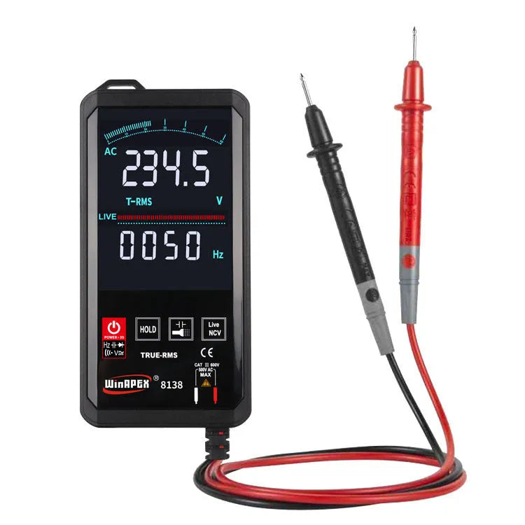 Hanyan 8136 large-screen intelligent digital multimeter with touch interface, digital-analog display, and automatic buzzer for student use