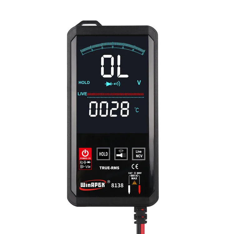 Hanyan 8136 large-screen intelligent digital multimeter with touch interface, digital-analog display, and automatic buzzer for student use