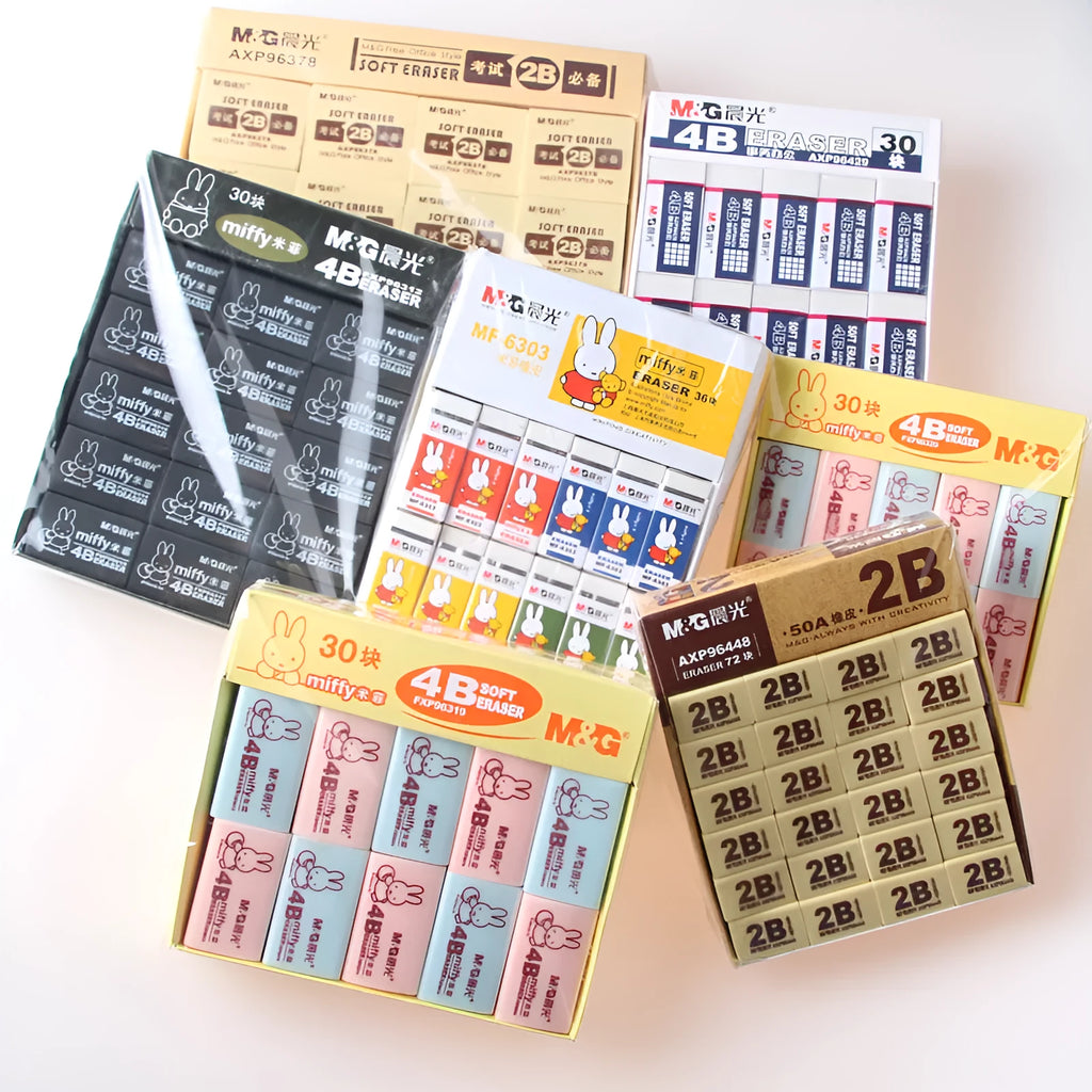 Chenguang small rubber eraser for students and exams, available in six styles A to F