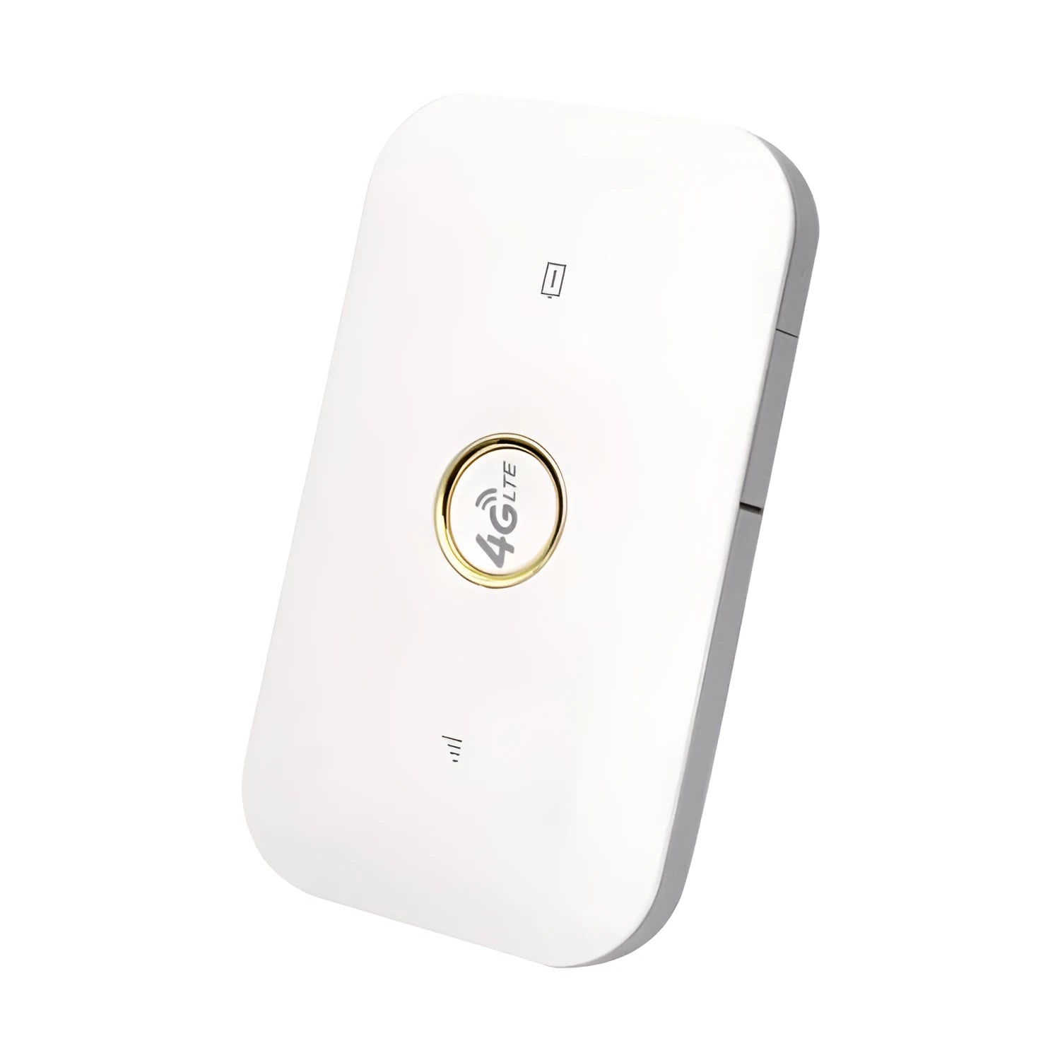 Portable 4G car wireless router with single SIM slot, measuring 104mm by 64mm by 15mm