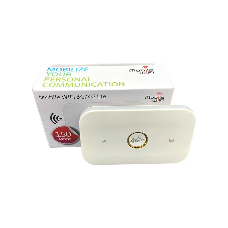 Portable 4G car wireless router with single SIM slot, measuring 104mm by 64mm by 15mm