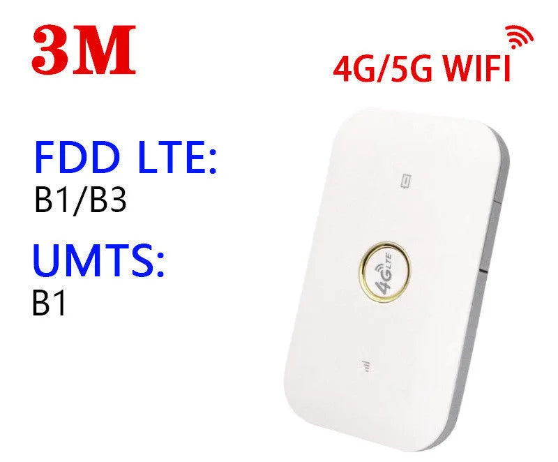 Portable 4G car wireless router with single SIM slot, measuring 104mm by 64mm by 15mm